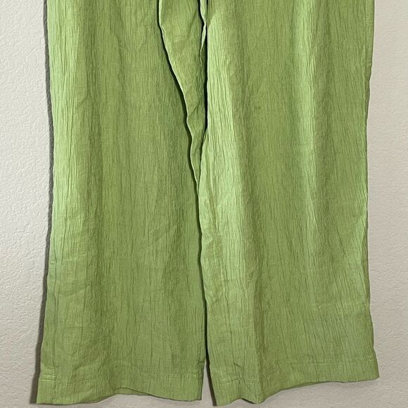 *Discolor on Leg* Madewell NWT Crinkled Crepe Straight-Leg Crop Pants Size Large - Picture 7 of 14